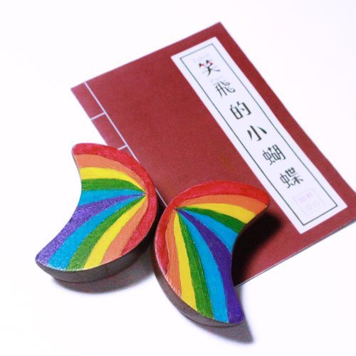 笑飛的小蝴蝶:彩虹迷你擲筊杯:圖片 3