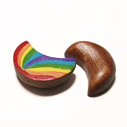 笑飛的小蝴蝶：彩虹迷你擲筊杯