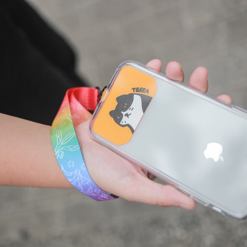 彩虹漸層萬用小掛繩(附贈可愛貓咪手機夾片):圖片 2