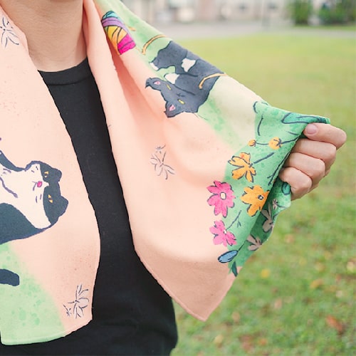 運動超級毛巾（彩虹花園賓士貓款）